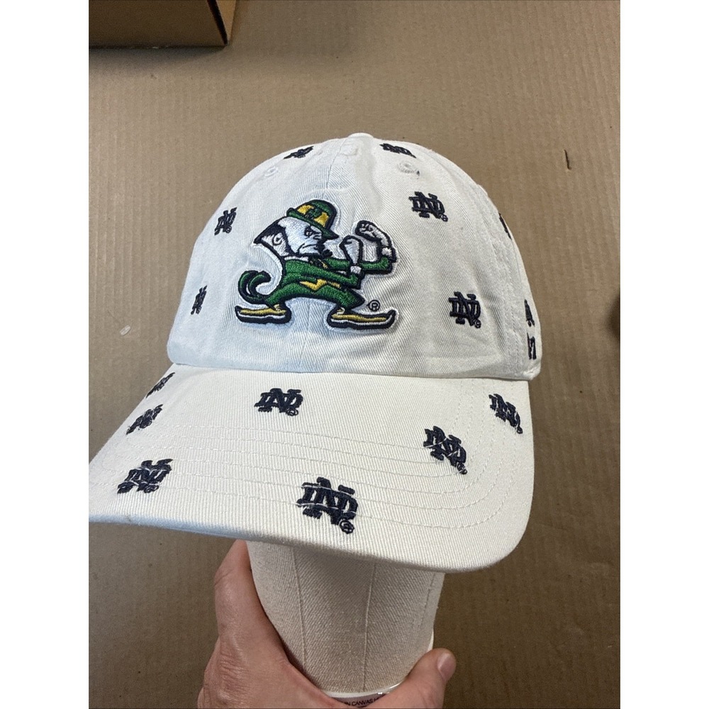 '47 Brand Notre Dame Fighting Irish Confetti Clean Up Hat White Adjustable NWT